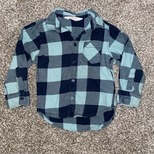 H&M Kids Blue and Black Checkered Shirt